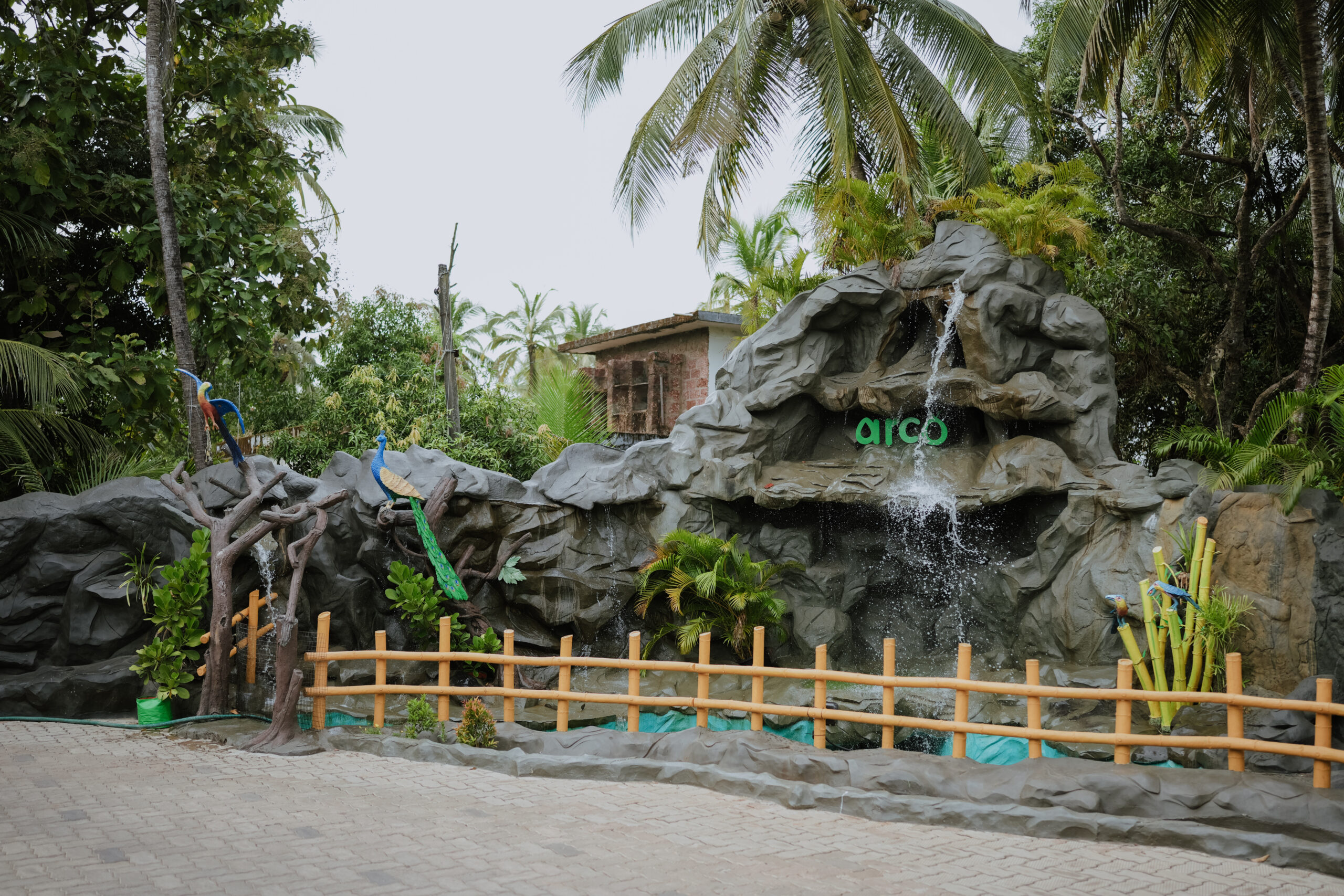Rock garden and landscaped greenery at Arco Park ’N’ Resort, Kasaragod